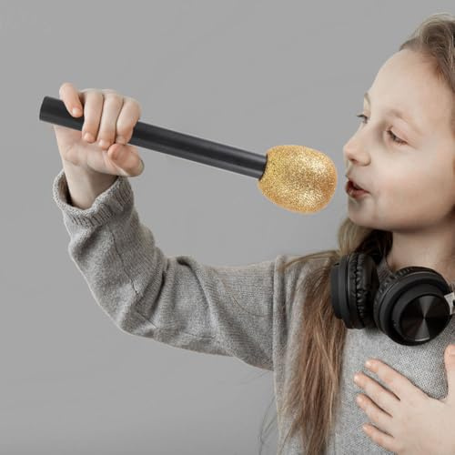 JOINPAYA Glitzer Fake-Mikrofon Spielzeug 27 cm Kunststoff Falsches Mikrofon Attrappe Für Kinder Party Bühnen Requisiten Rollenspiele