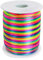Luabue 1,5mm x 100m Nylonschnur Regenbogen, Satinschnur für Armbänder, Nylon-Regenbogenseil für Armbänder, Schmuckherstellung, Rattail, Makramee, gewachste Zierkordel, Halskette, Perlenfaden (Bunt)