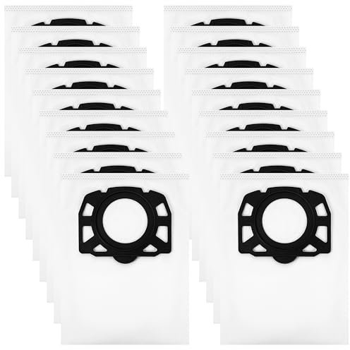 18Pcs Sac Aspirateur, Compatible avec le pour Karcher Sacs Aspirateurs WD2 Plus, Karcher WD 3, WD 3 Battery, KWD 1, KWD 2, KWD 3, MV 3, WD 3.200 à WD 3.800M, SE4001, SE4002, Sac Aspirateur Universel