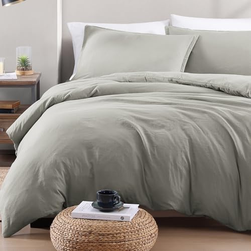 Super King Bedding Set with Duvet Cover & Fitted Sheet, 4pc - Silver | Pre-Washed, Quilt Cover Set with Pillowcases, Zipper Closure, OEKO-TEX Certified, Soft Breathable Comfort for Home and Hotels