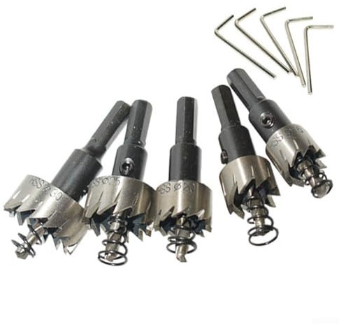 5-teiliges Fräser-Bohrer-Set für Edelstahl und Aluminiumlegierung (Silber)