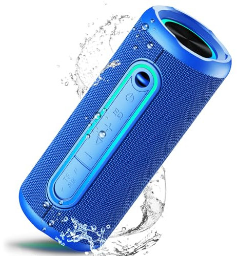 Portable Bluetooth Speaker Powerful 30W Wireless Speaker with 3 EQ Modes IPX7 Waterproof Bluetooth 5.4 TWS Pairing 30H Battery Life with 3 Modes RGB Lights for Outdoor/Party/Beach/Travel/Gifts Blue