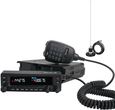 Retevis MA1 Ham Radio with Antenna, Removable Control Panel Mobile Transceiver, Cross-band Repeater, Long Range, 2m/70cm/FM/AM, VFO, Amateur Radio for Emergency Response, Home Base (1Pcs)