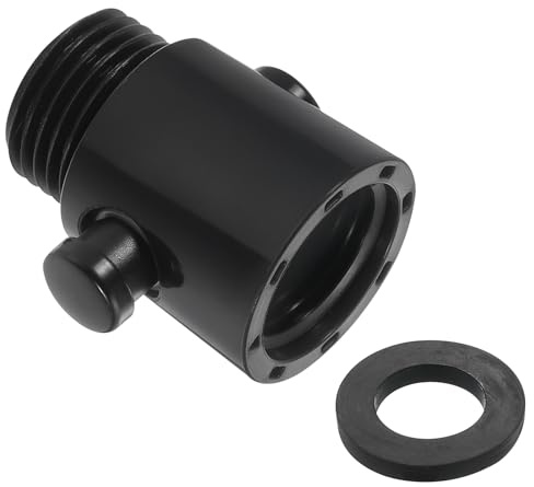 QUARKZMAN Duschkopf Absperrventil, 1 Stück G1/2 Eckventil Wasserverteiler mit Gummidichtung Wasserstopper Dusche für Duschköpfe, Handbrausen, Brausearme - Schwarz