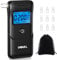 Alkoholtester Polizeigenau Professioneller Alcohol Tester: Hochpräziser Promillemessgerät mit 10 Mundstücken - Tragbarer Promilletester mit Digitalem LCD-Anzeige - Atemalkoholtester Heim Partygebrauch