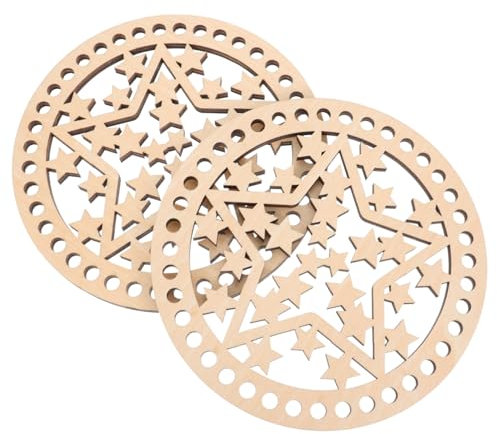 Gadpiparty 2 Stück Hölzerne Häkelbeutelbasis D unten gehäkelte Tasche häkeln