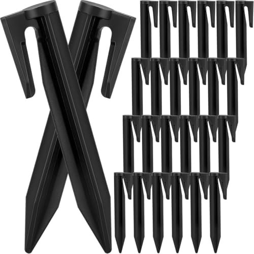 VIBINHO 100 Stück Erdnägel Mähroboter, Erdspieße für Mähroboter Begrenzungskabel, Erdhaken aus Kunststoff, Rasenmäher Zubehör Erdspieß Kompatibel mit Husqvarna, Gardena, Worx, Bosch, Yard Force