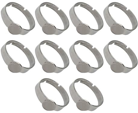 HNsdsvcd 10 Pcs Verstellbare Edelstahlringe Basen Aus Edelstahl Verstellbare Ringe Basen Für Schmuckliebhaber Schmuckdesign Vorräte
