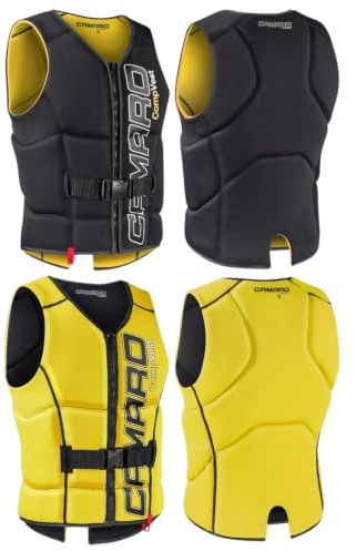 Camaro Comp Slasher Gilet de protection en néoprène pour wakeboard, ski nautique, noir/jaune, taille 50 (M)