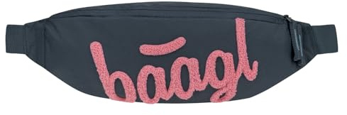 Baagl Bauchtasche Gürteltasche Kinder Teenager Mädchen - Logo Rosa | Diese stylische Umhängetasche und Brustbeutel aus robustem Material bietet verstellbaren Gurt für Ausflüge in die Stadt.