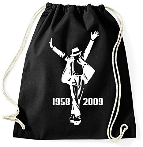 STYLETEX23 Michael Jackson Turnbeutel Sportbeutel, schwarz
