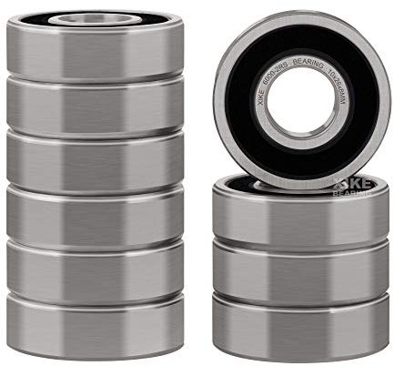 XiKe 6000-2RS Kugellager 10x26x8mm Chromstahl und Vorgeschmiert, 6000RS Rillenkugellager mit Gummi Doppeldichtung, 10er-Packung