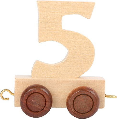 Buchstabenzug | Geburtstags Zahlen und Waggon mit Kerzenhalter | Holzeisenbahn | EbyReo? Namenszug aus Holz | personalisierbar | Geburtstag oder als Deko f?r den Geburtstagstisch (Zahl 5)