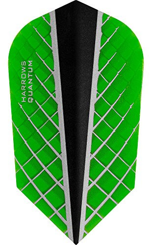 HARROWS Quantum X Dart Flights, 100 Micron – Slim – 3D – Effekt grün – 5 sets (15)