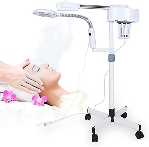 2 in 1 Sauna Facciale Vapore Vaporizzatore Facciale piroscafo Con 3X LED Lampada Ingrandimento,Caldo Nebbia Umidificatore Thermal Spa Facial sauna Mist vapore cura della pelle con Stativo