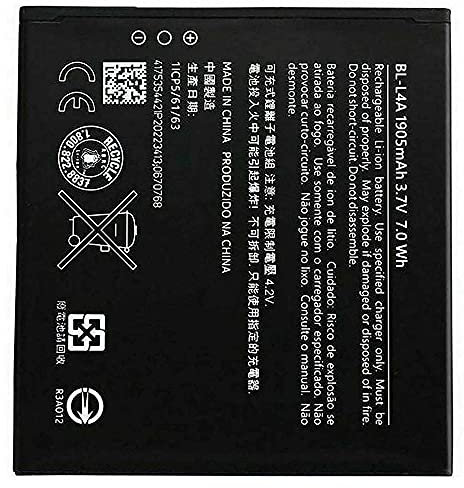Batterie compatible avec Nokia Lumia 535 540 BL-L4A BL L4A Haute capacité 1905 MAH avec kit de démontage inclus