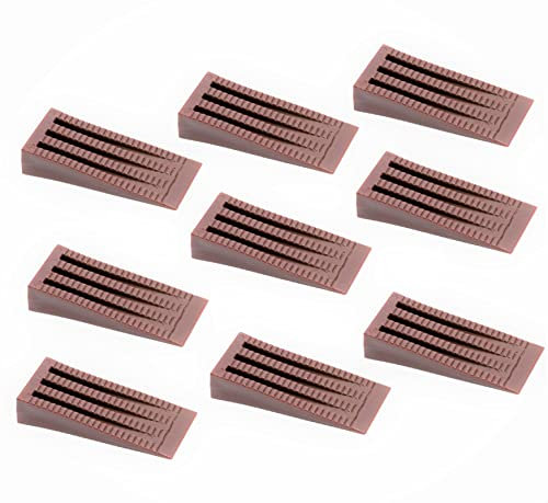 Lot de 9 butées de porte en plastique, cale de porte, fonctionne bien sur le carrelage, la moquette, les sols en bois dur et stratifiés, design antidérapant et élégant. (Marron)