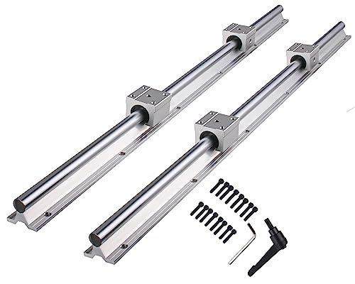 CNCYEAH Linearschiene SBR25-1500 mm Linearlager-Gleitset mit 2 Linearführungswellen+ 4 Stücke SBR25UU blöcke,Linearlagerschiene mit Vorgebohrten Löchern, für 3D Drucker und CNC Machin