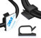 XHF Lot de 120 clips adhésifs noirs de 1,9 cm – Agrafes de câble d'extérieur pour gestion de câbles – Support de câble pour dessous de bureau, voiture, mur, TV, PC, Ethernet