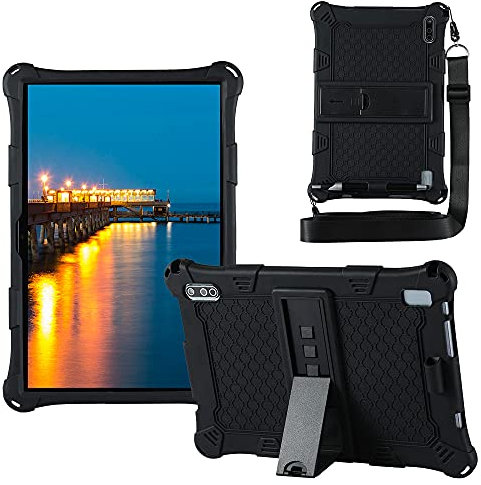 YHFZR Coque pour SGIN Tablet 10,1 Pouce, Silicone Antichoc Léger Housse de Protection avec Support Stand pour SGIN Tablet 10,1 Pouce, Noir