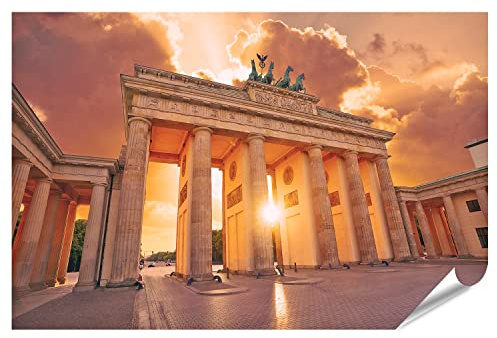 islandburner XXL Bild Poster Berlin Brandenburger Tor Sonnenuntergang Premium Bilder Fotodruck