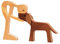 Pawfect House Holzschnitzereien für Haustiere, Hundestatuen, Heimdekoration, handgefertigte Figur für Mann und Hund, Statue, Heimdekoration, Holzschnitzerei, Regaldekoration, Geburtstagsgeschenke für