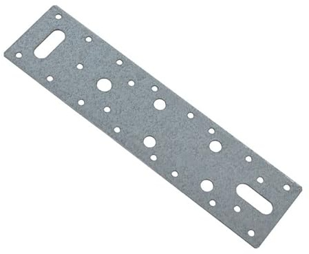 BPC Fixings Galvanised Flat Connector Plate 10-Piece Set, 240 mm Length x 60 mm Width, Silver