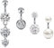 Crdifu Bauchnabelpiercing mit Stein 14G 6/8/10/12/14mm Chirurgenstahl Silber Piercing Bauchnabel Herz Bauchpiercing