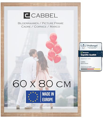CABBEL Cadre photo 60x80 MDF cadre en bois avec verre acrylique incassable en moka