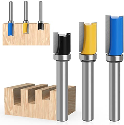 Vástago de fresa Boutihao, 3 piezas de brocas para ranura en T, fresa de carburo de 8 mm, juego de brocas para ranura en T, fresado de ranuras para tornillos hexagonales comunes