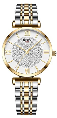 NIBOSI Women's Watch Analog Rose Gold Quartz Watch for Ladies Stylish Waterproof Stainless Steel Dress Wrist Watch Girl Bracelte