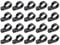 Nylon R-Type Cable Clamp 20Pcs Set, Black Wire Clip for Cable Management, Fit Diameter 21-25mm