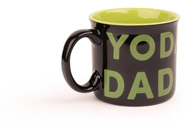 Disney Star Wars Yoda Best Dad - Taza negra de accesorios de cocina | Bonitos regalos de inauguración de la casa de cerámica para hombres, mujeres y niños | Licencia oficial | 1 juego