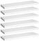 WOLTU Wandregal 6er Set Wandboard Bücherregal Regale für Deko Wandablagen aus MDF Holz,Hängeregal Weiss,120x23x3.8,RG9315ws-6