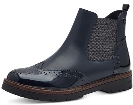 s.Oliver Damen Stiefeletten ohne Absatz Elegant Vegan, Blau (Navy), 39 EU