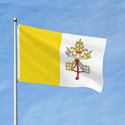 Bandiera Da Giardino La Città Del Vaticano Bandiera Da Balcone Colore Vivido Outdoor Bandiera Resistenti Ai Raggi Uv Bandiere Decorative Per Festival Prato Feste 90x152cm