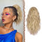 FESHFEN Pferdeschwanz Haarteil mit Kordelzug, 30 cm Wellen Zopf Pferdeschwanz Verlängerung Haare Extension Synthetik Kurz Wellig Haarverlängerung Ponytail für Damen, Dreckiges Blond