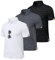 Csqtongan Herren Kurzarm Poloshirts Atmungsaktiv Golf Poloshirt Herren Sport Polo Shirt T-Shirt für Outdoor-Aktivitäten, Schwarz/Grau/Weiß 3XL