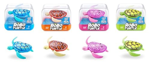 Robo Turtle Roboter-Schwimmschildkröte (2er Pack, Orange & Blau) & Roboter Schildkröte (2er Pack, grün & rosa)