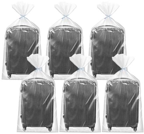 Extra Large Clear Plastic Storage Bags, 6 pcs 90 * 120CM Flat Large Plastic Bags for Luggage, Suitcase, Furniture, Quilts, Plush Toys, Office Chairs