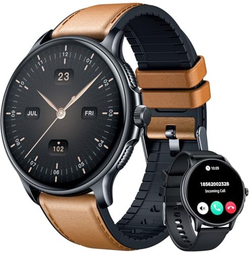 Montre Connectée Homme Sport Smartwatch: Repondre Appel 1.43'' AMOLED Tactile Étanche Écran Bracelet Connectee avec Moniteur de Sommeil Fréquence Cardiaque Podometre Fitness Tracker pour Android iOS