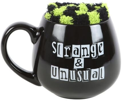 Strange & Unusual Mug and Socks Set - Quirky Gift for Fans of The Odd, Includes Ceramic Mug and Comfy Socks, Perfect for Tea, Coffee, and Unique Style Enthusiasts, Gift Box Included