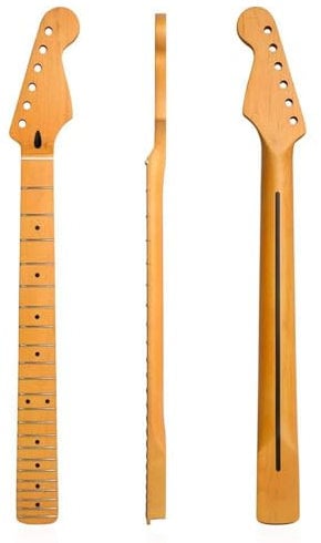 WNFQJJRM Matte Yellow 22-fret Electric Guitar Neck Replacement DIY Guitar Parts Maple Fretboard Bolt On for Electronic Guitar Lovers
