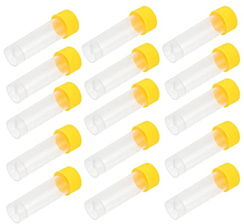 Leere Reagenzgläser transparent mit Deckeln, Transparente Reagenzgläser, Chemieröhrchen, Labor-Gefrierröhrchen, Teströhrchen, Fläschchen, Probenröhrchen mit Verschlusskappen, for die Chemie im Büro un