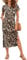 AUSELILY Summer Dress for Women Short Sleeve Maxi Beach Dress V Neck Sundress Slit Dress with Pockets Elegant Dresses Leopard XL