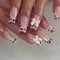 French Tip - False Nails Square - 24Pcs Stick on Nails French Pink Leopard Bow Designs Press on Nails with Glue - Acrylic Full Cover Artificial Fake Nail for Women and Girls