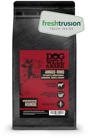 Premium Hundefutter trocken getreidefrei - Alleinfutter mit Angus-Rind 2 kg für ausgewachsene Hunde – Rind mit grünen Bohnen, Blumenkohl, Tomaten und Zucchini