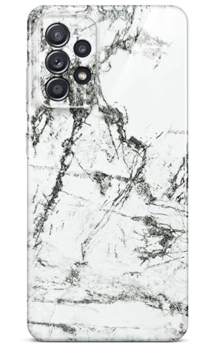 ONEFLOW Bliss Cover für Samsung Galaxy A52 / A52s 5G Hülle in Marmor Optik, Designer Case Handy Schutzhülle mit Kameraschutz, Muster Hardcase Glitzer Handyhülle marmoriert, Weiß Grau