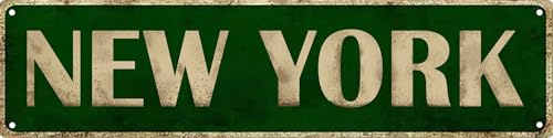 New York Straßenschild, Retro, lustige Wanddekoration, Metall-Blechschilder, Herbstsaison, Horror-Thema, unangemessener Humor, Bar, Zuhause, College, Wohnheim, Dekoration, 40,6 x 10,2 cm