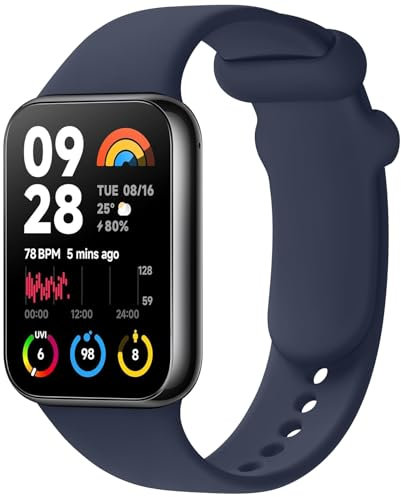 Wanme Armband für Xiaomi Redmi Watch 4 / Xiaomi Smart Band 8 Pro/Xiaomi Smart Band 9 Pro Armbänder, Klassisches Original Silikon Uhrenarmband, Wasserdichtes Sport Ersatzarmband, Mitternachtsblau